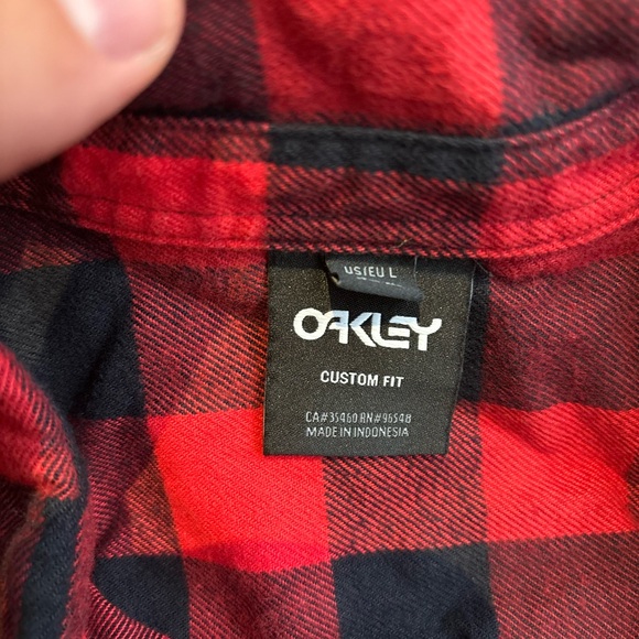 Oakley Flannel Men’s L Large black and red - Picture 2 of 2